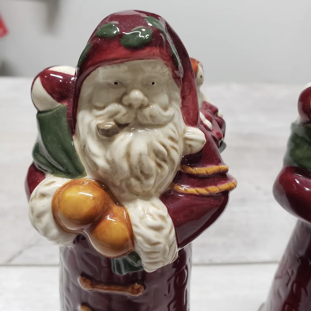 Vintage Salt & Pepper Shakers Father Christmas Santa Bag Toys Christmas